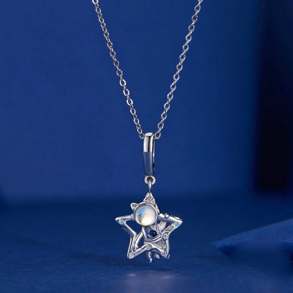 Jzora Romantic Cosmic Star Astronaut Sterling Silver Charm