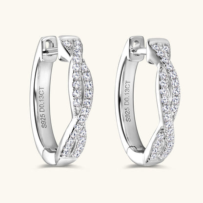 Jzora handmade fashion twist full moissanite diamond sterling silver earrings