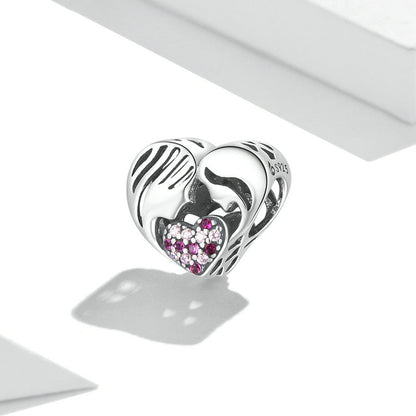 Jzora Love Silhouette Openwork Sterling Silver Charm