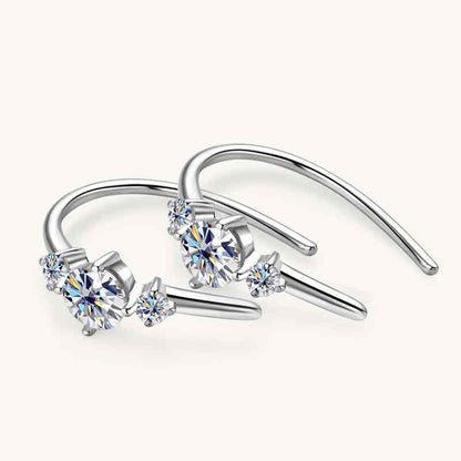 Jzora handmade luxury round cut vintage Moissanite sterling silver earrings