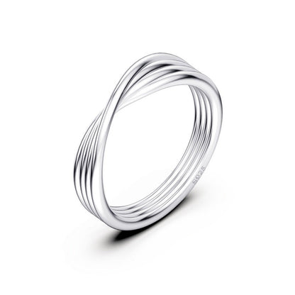 Jzora handmade Möbius loop bar sterling silver ring