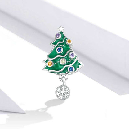 Jzora Handmade Colourful Christmas Tree Sterling Silver Charms