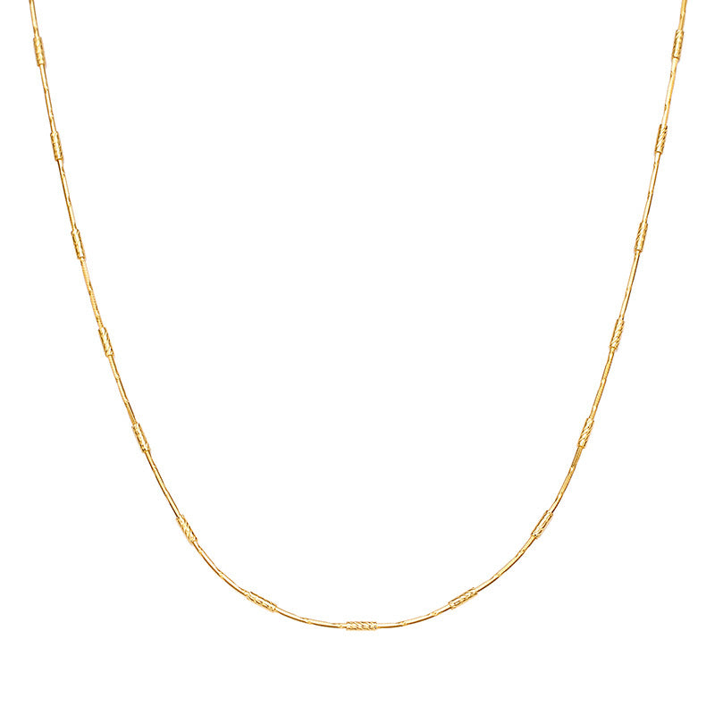 Jzora handmade lace glossy stacked sterling silver necklace
