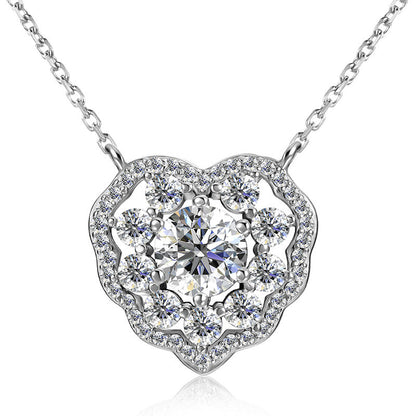 Jzora handmade 1.5ct wave heart round cut  moissanite jewelry set