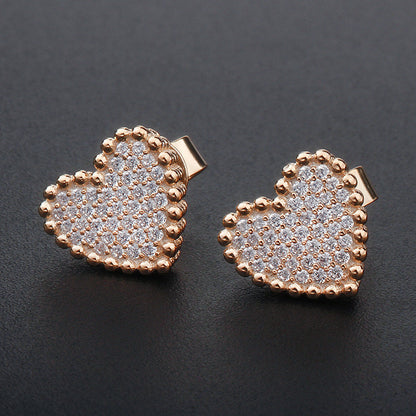 Jzora handmade heart shape classic sterling silver earrings