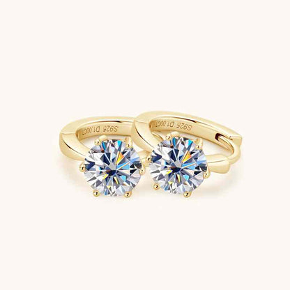 Jzora handmade 2ct round cut vintage Moissanite sterling silver earrings