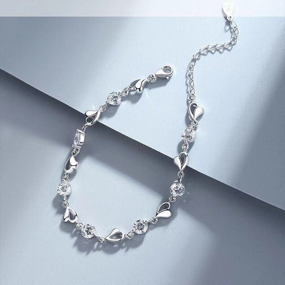 Jzora handmade round cut luxury sterling silver bracelet
