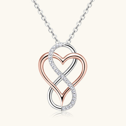 Jzora handmade stylish heart moissanite sterling silver necklace