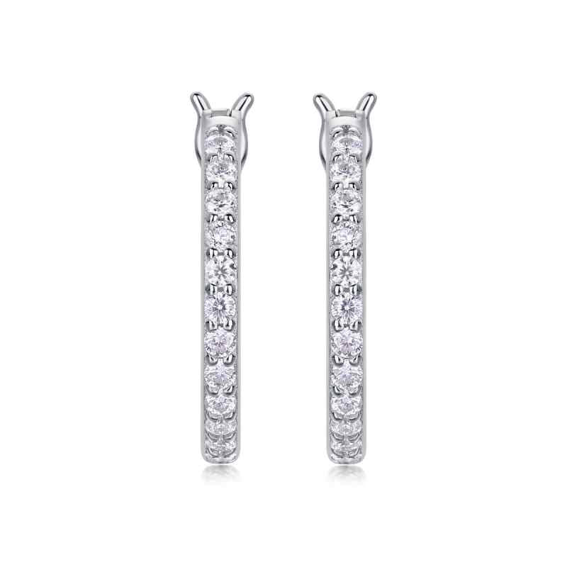 Jzora handmade round cut vintage Moissanite sterling silver earrings