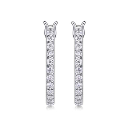 Jzora handmade round cut vintage Moissanite sterling silver earrings