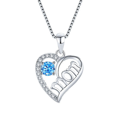 Jzora handmade heart shape mother's gift sterling silver necklace