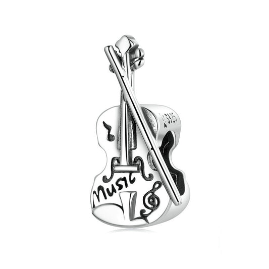 Jzora Elegant Vintage Violin Sterling Silver Charm