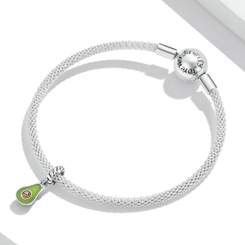 Jzora Trendy Fruit Avocado Sterling Silver Charm