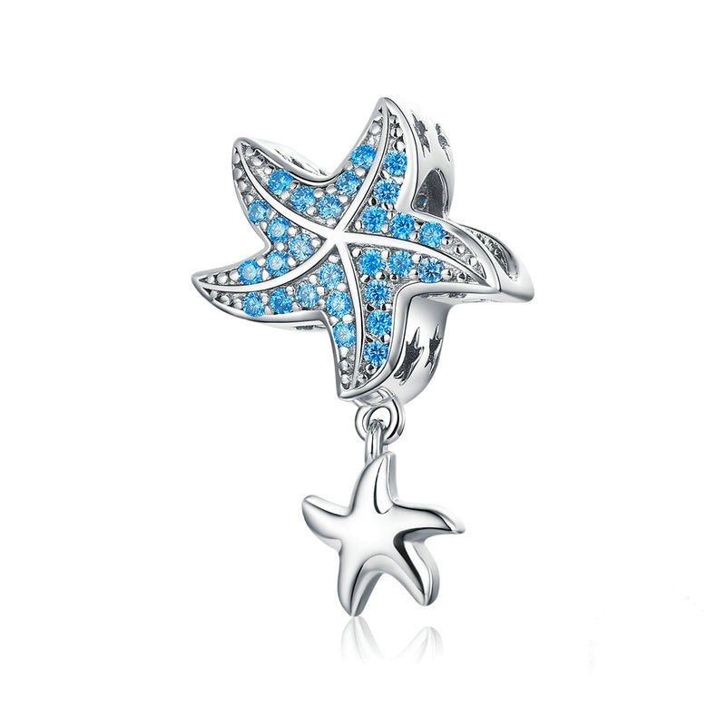 Jzora Blue Ocean Starfish Sterling Silver Charm