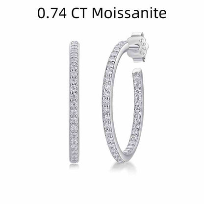 Jzora handmade circling round cut Moissanite sterling silver earrings