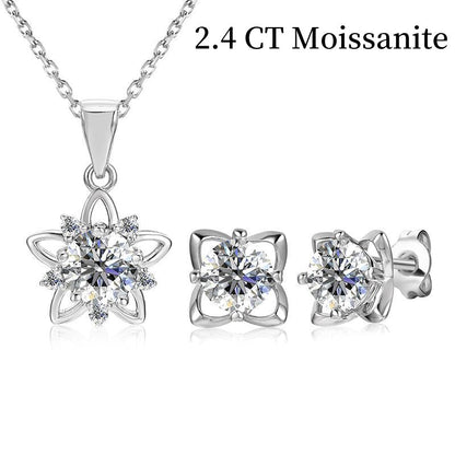 Jzora handmade 2.4ct round cut star moissanite jewelry set