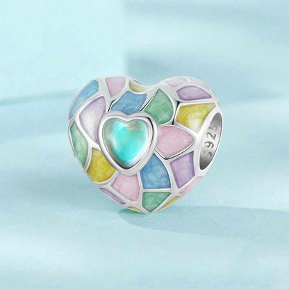 Jzora Dreamy Girl Heart Neon Sterling Silver Charm