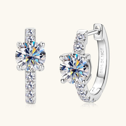 Jzora handmade 2.36ct round cut moissanite vintage sterling silver earrings