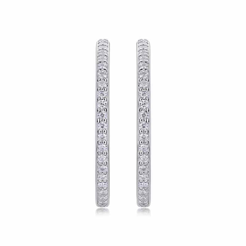 Jzora handmade circling round cut Moissanite sterling silver earrings