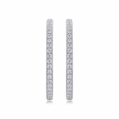 Jzora handmade circling round cut Moissanite sterling silver earrings