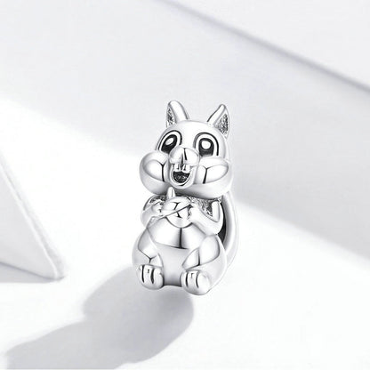 Jzora Animal Cute Squirrel Sterling Silver Charm