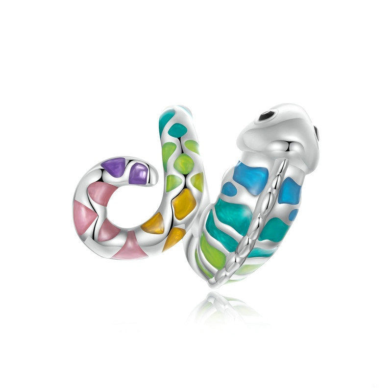 Jzora Colorful Animal Chameleon Sterling Silver Charm