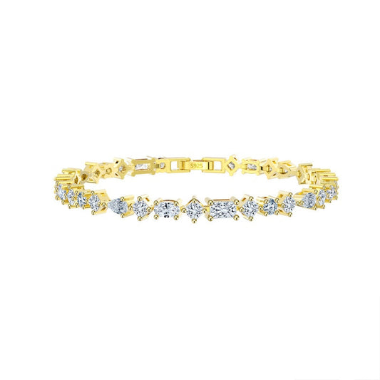 Jzora handmade multi stone tennis sterling silver bracelet