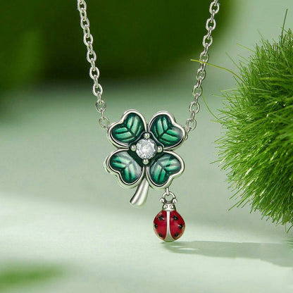 Jzora Ladybird Lucky Clover Sterling Silver Charm