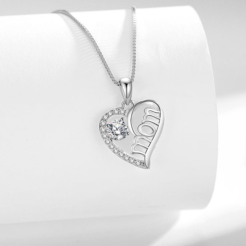 Jzora handmade heart shape mother's gift sterling silver necklace