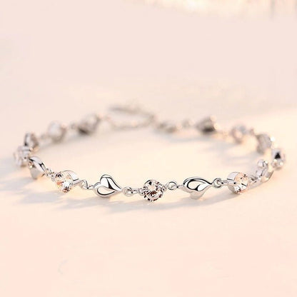 Jzora handmade round cut luxury sterling silver bracelet