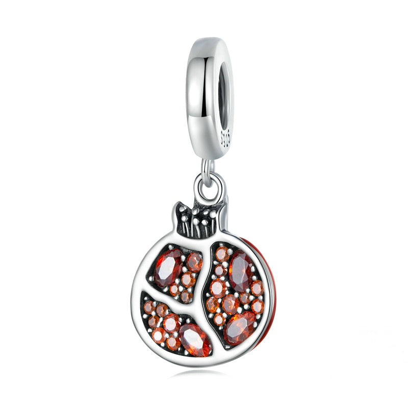 Jzora Delicate Pomegranate Fruit Sterling Silver Charm