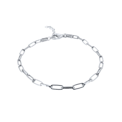 Jzora handmade paperclip simple tennis sterling silver bracelet
