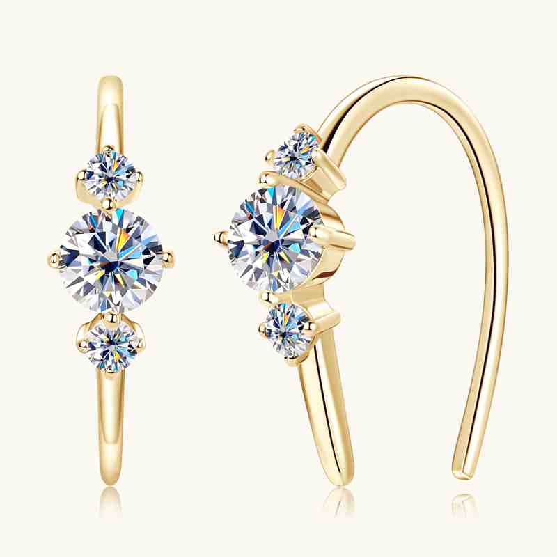 Jzora handmade luxury round cut vintage Moissanite sterling silver earrings