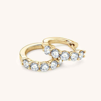 Jzora handmade 2ct round cut simple Moissanite sterling silver earrings