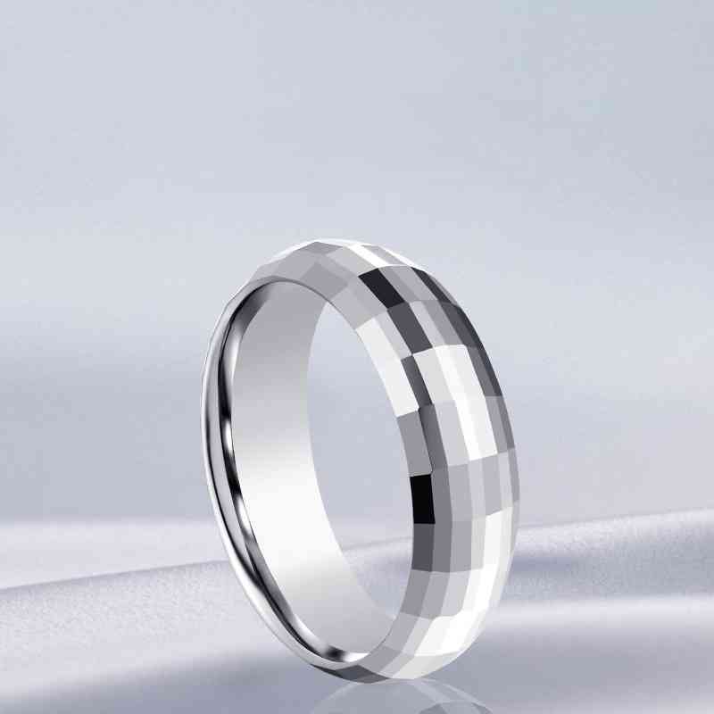 Jzora handmade personalized lozenge cut tungsten Steel wedding men's band