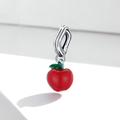 Jzora Fashion Vintage Fruit Red Apple Sterling Silver Charm