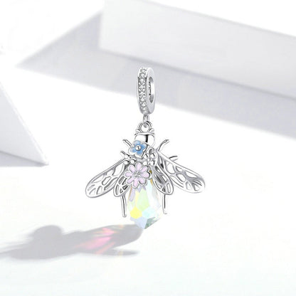 Jzora Dreamy Colourful Flower Bee Sterling Silver Charm