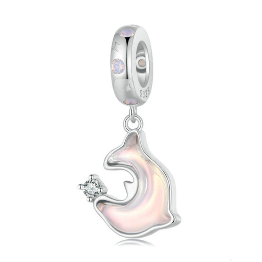 Jzora Dreamy Sweet Pink Dolphin Sterling Silver Charm