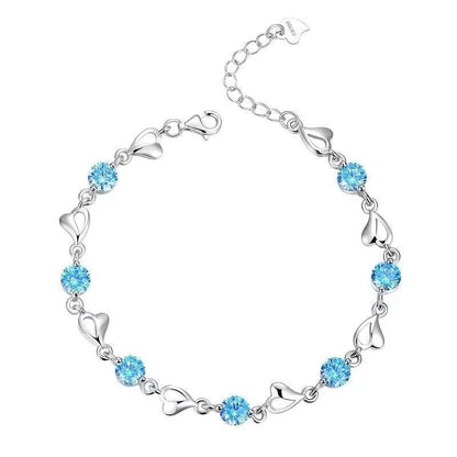Jzora handmade round cut luxury sterling silver bracelet