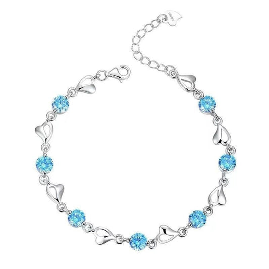 Jzora handmade round cut luxury sterling silver bracelet