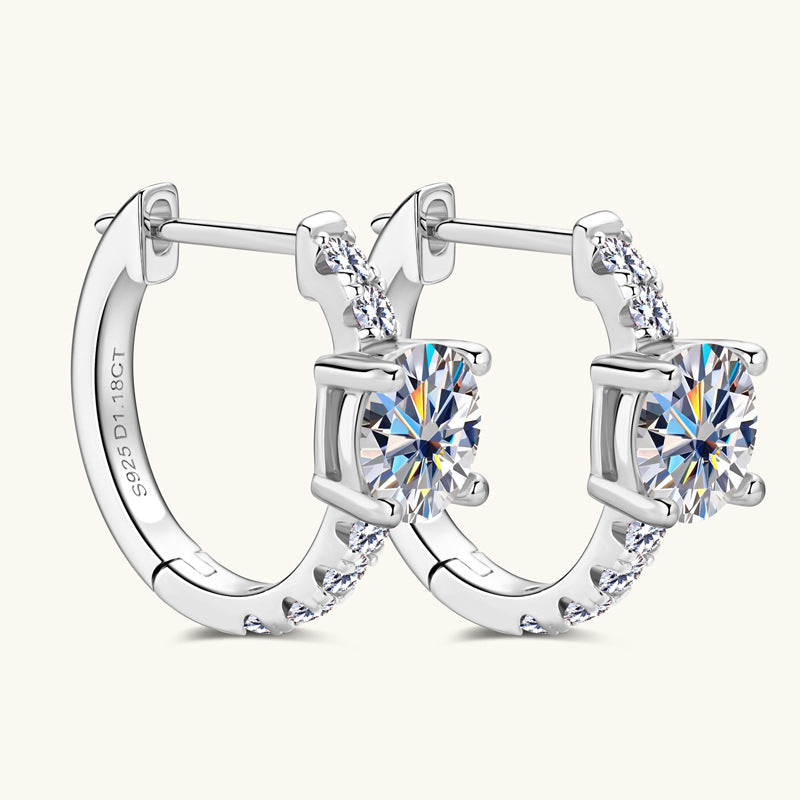 Jzora handmade 2.36ct round cut moissanite vintage sterling silver earrings