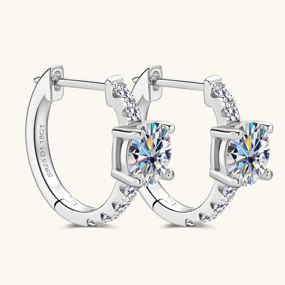 Jzora handmade 2.36ct round cut moissanite vintage sterling silver earrings