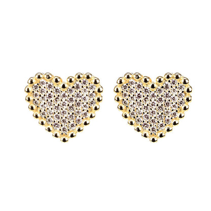 Jzora handmade heart shape classic sterling silver earrings