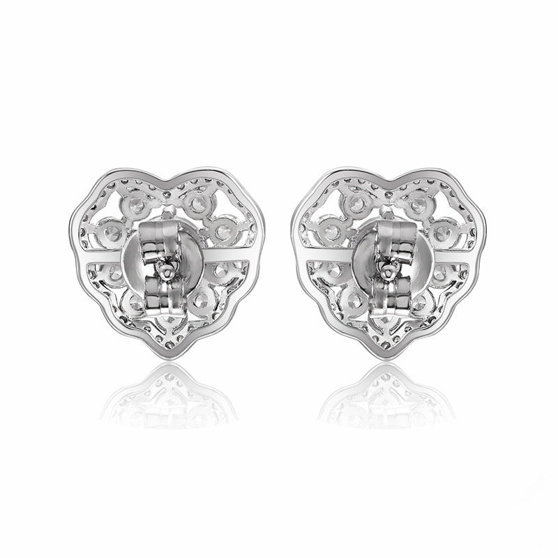 Jzora handmade 1.5ct wave heart round cut  moissanite jewelry set