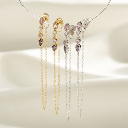 Jzora handmade colorful tassel sterling silver earrings
