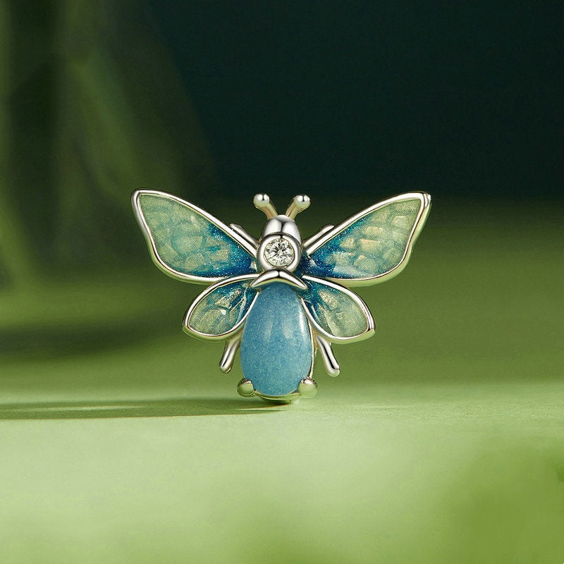 Jzora Gradient Glow In The Dark Bee Animal Sterling Silver Charm