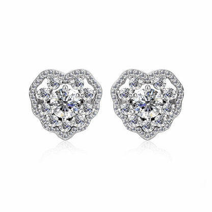 Jzora handmade 1.5ct wave heart round cut  moissanite jewelry set