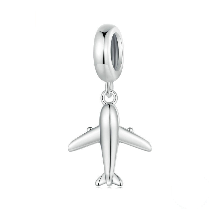 Jzora Personalized Airplane Mini Sterling Silver Charm