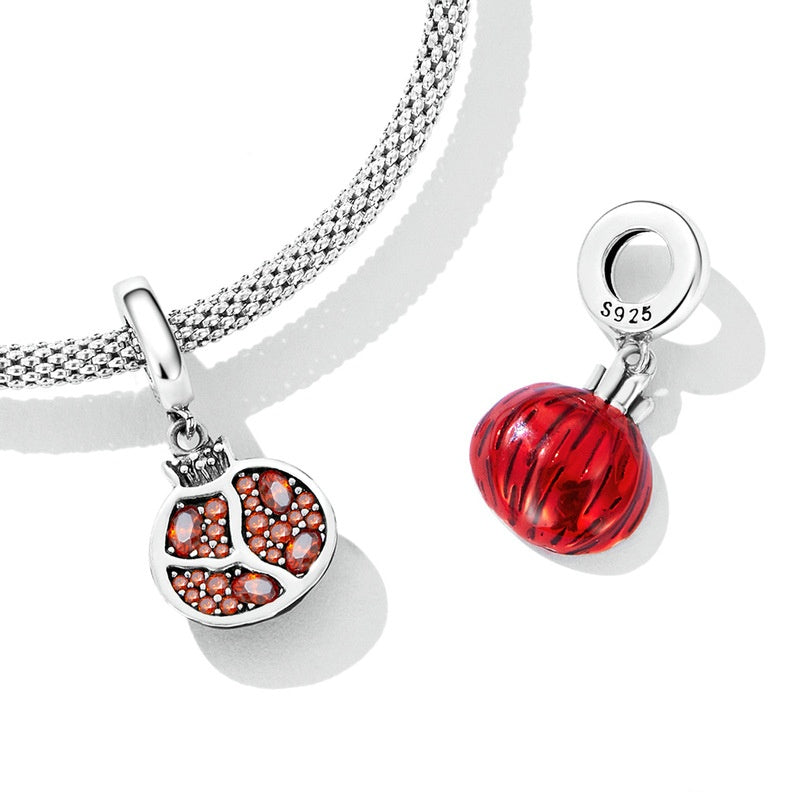 Jzora Delicate Pomegranate Fruit Sterling Silver Charm