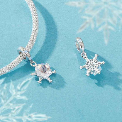 Jzora handmade Christmas Ice Flower sterling silver charms